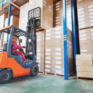 Learner forklift operate training at Moorebank